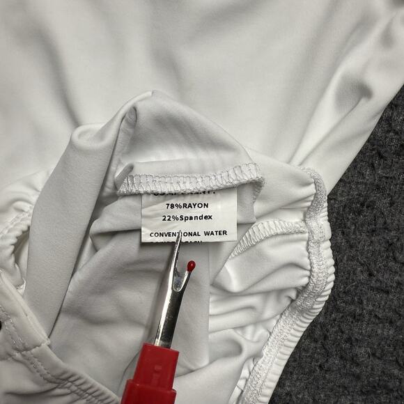 Loner Stoner Long Sleeve Bodysuit Women's Medium White/Blue Stretch Unique Rare - Picture 4 of 7